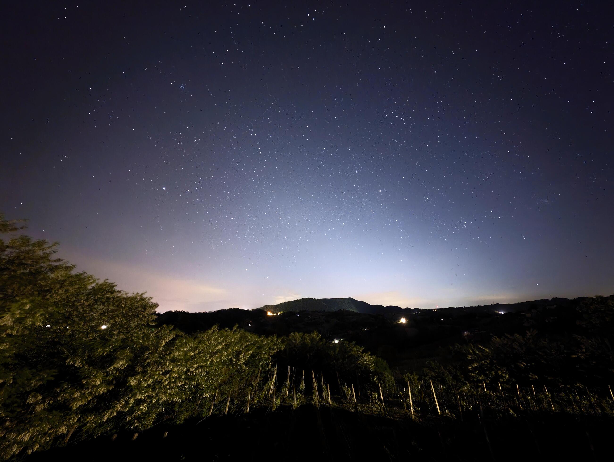 Night sky, stars, universe background, astrophotography, cosmos wallpaper, milky way and planets at Klenice, Croatia, Hrvatsko zagorje Stock Free