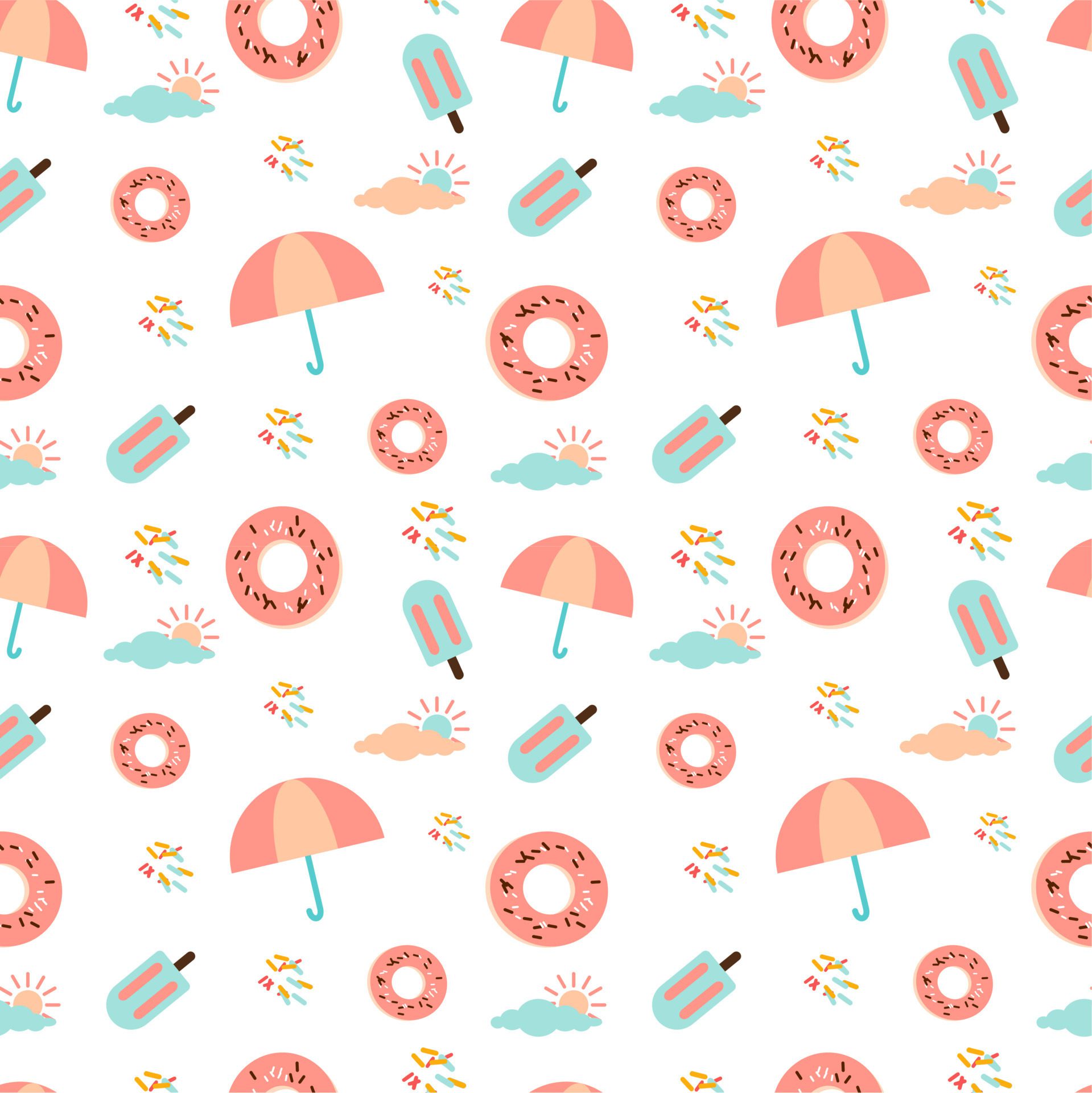 cute seamless pattern with summer element Free Vector and Free SVG