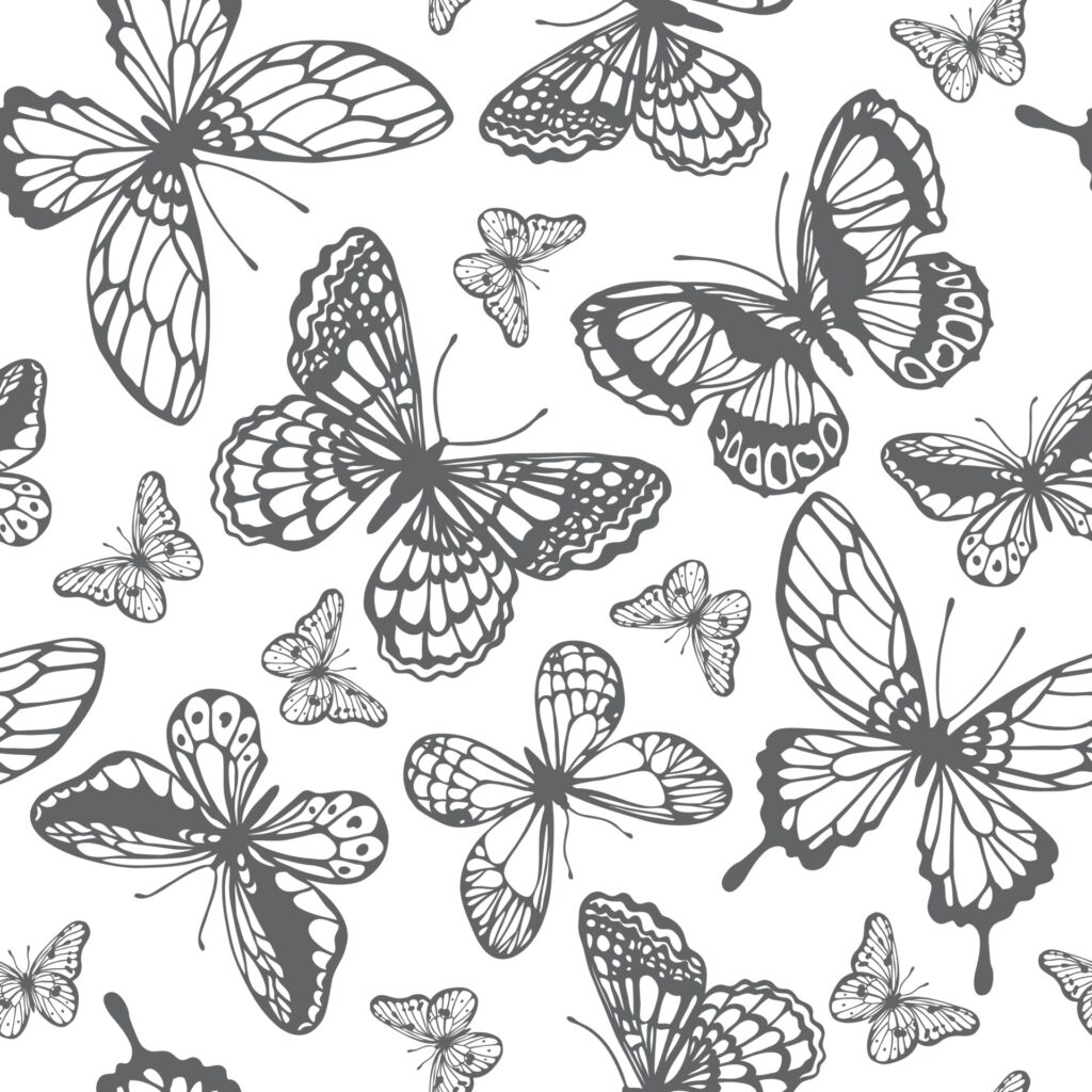 Vector butterflies pattern. Abstract seamless background. Free Vector