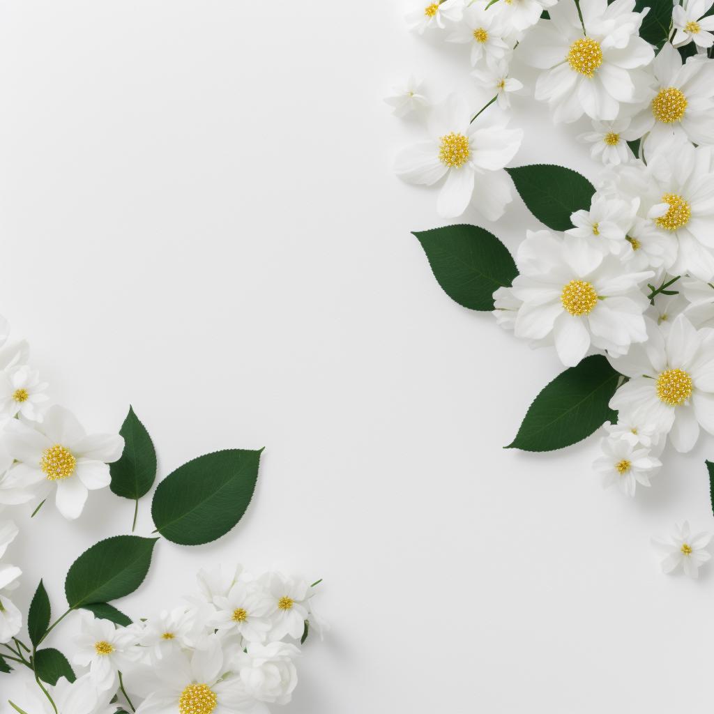 Fundo branco com flores by @ai_generated