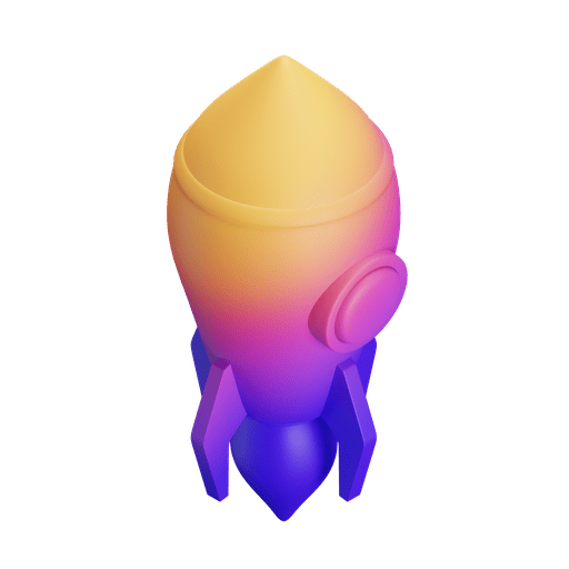 Rocket, spaceship, launch 3D illustration