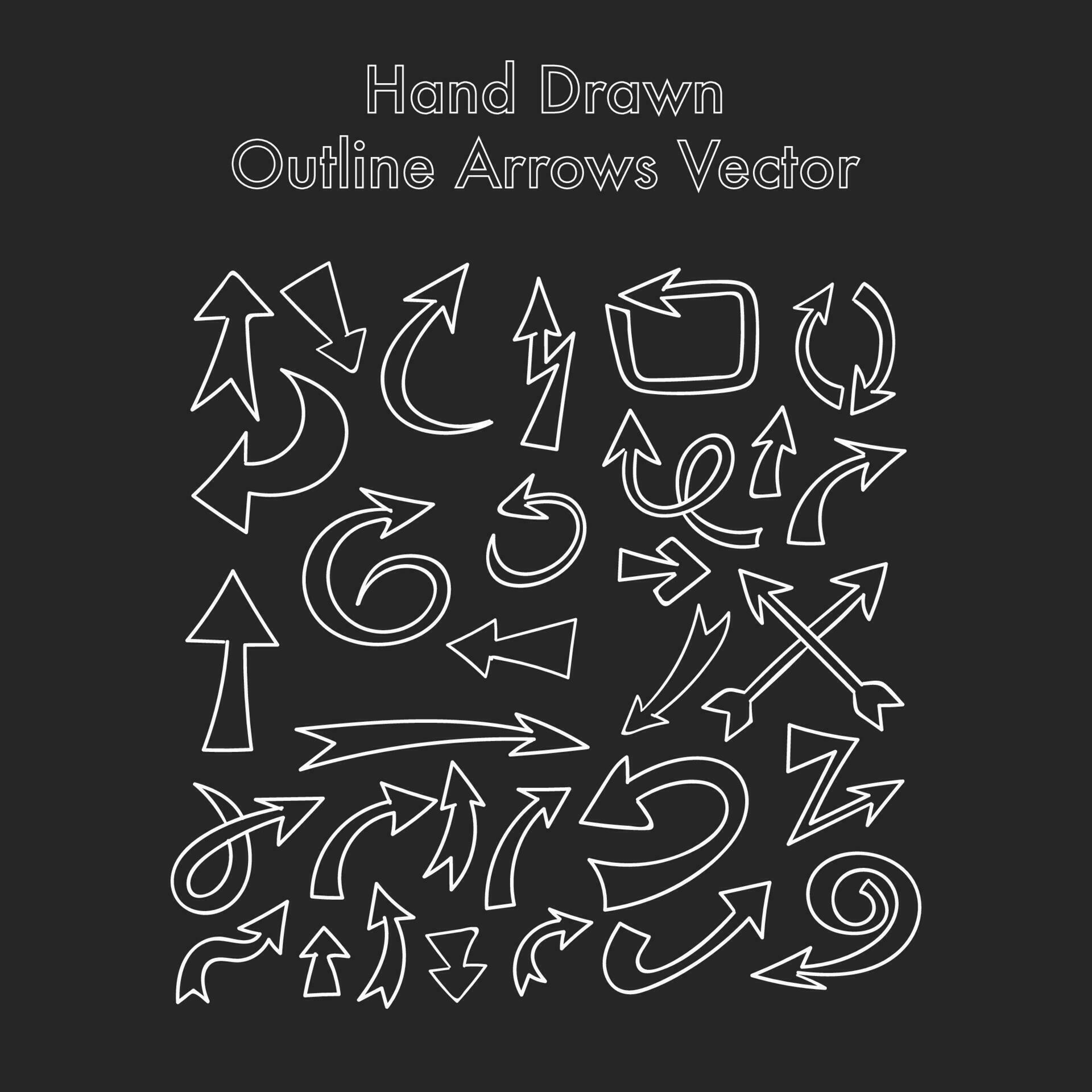 hand drawn outline arrows Stock Free