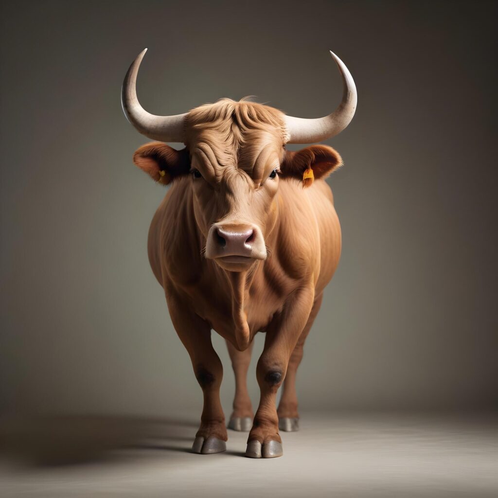 Bull portrait lite background Stock Free