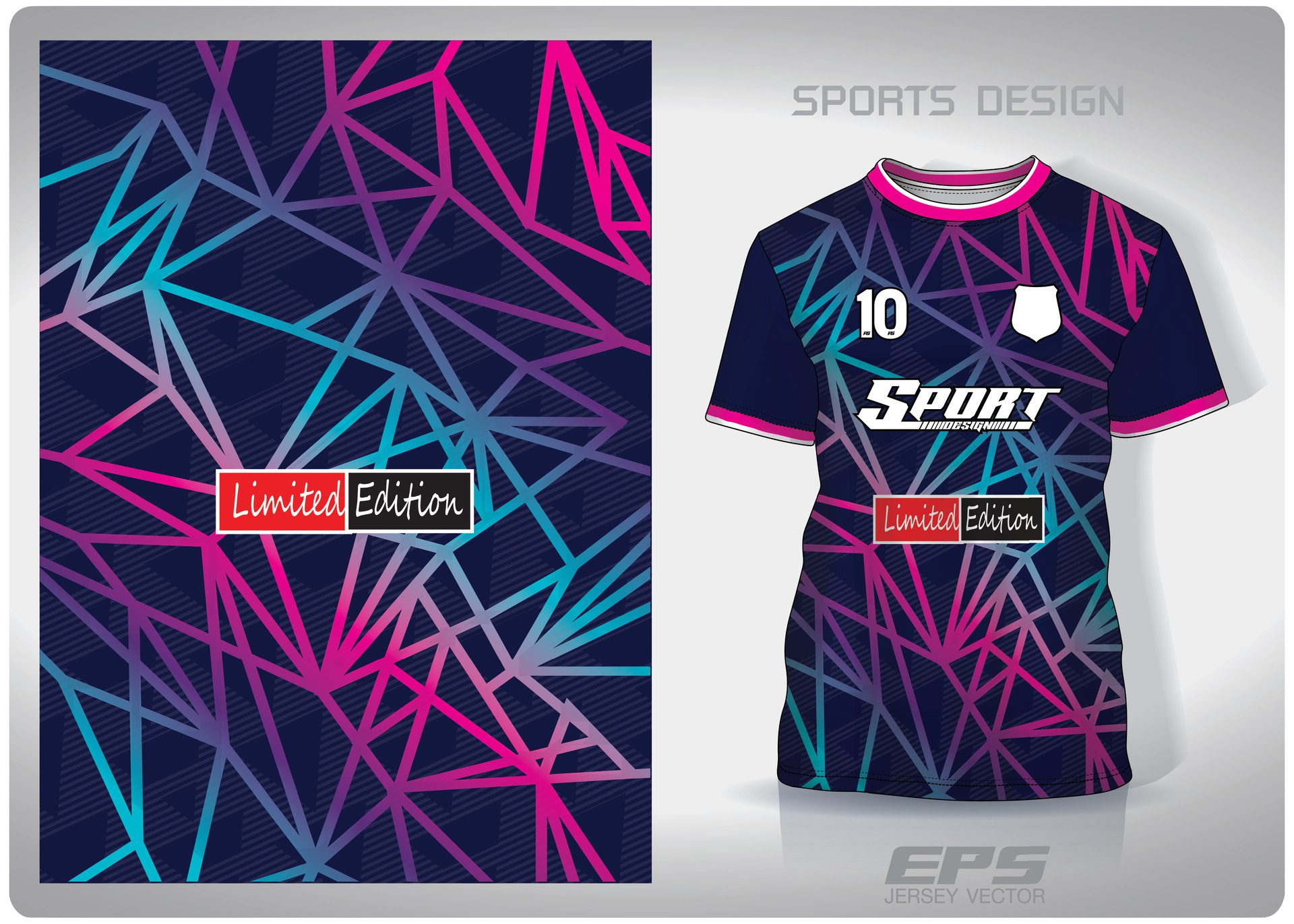 Vector sports shirt background image.web of rainbow colors pattern design, illustration, textile background for sports t-shirt, football jersey shirt Free Vector