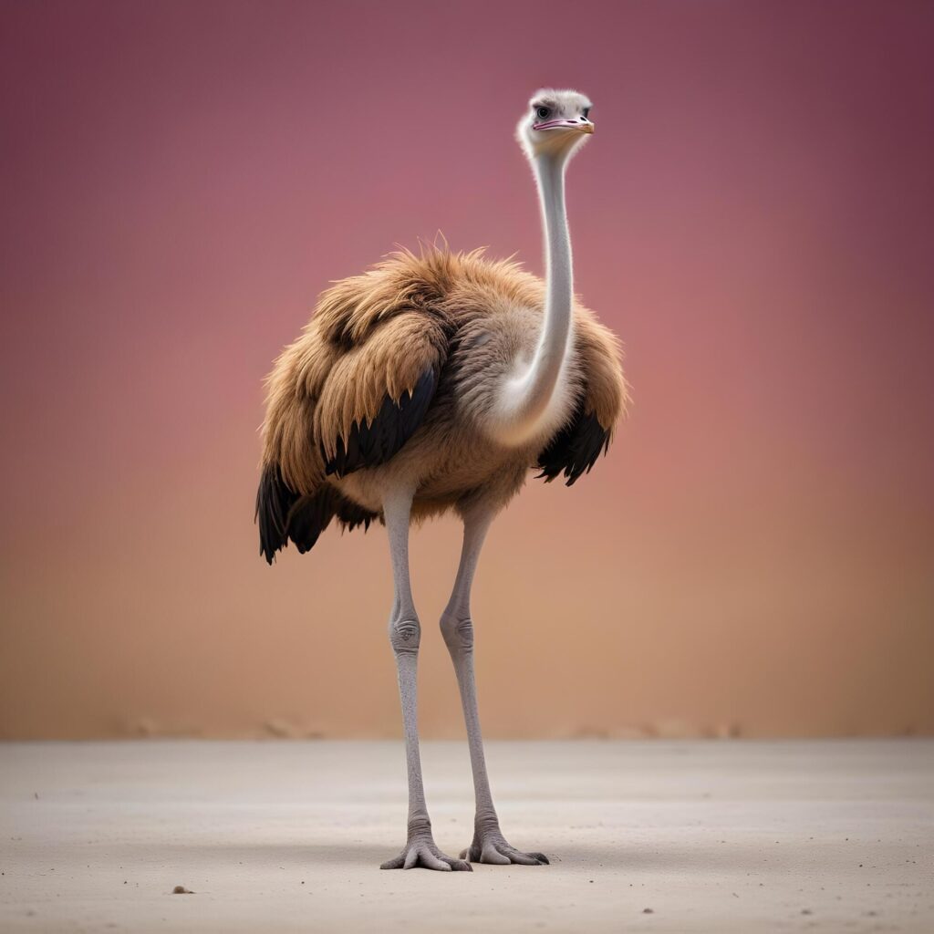 ostrich on plain background Stock Free