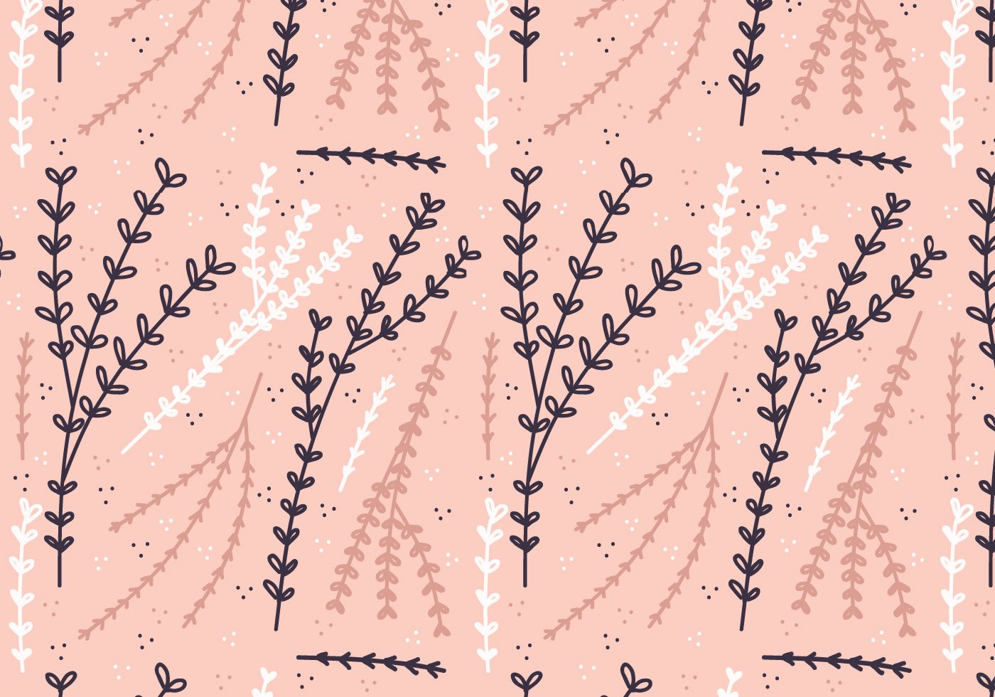 Vector Boho Plant Pattern Free Vector and Free SVG