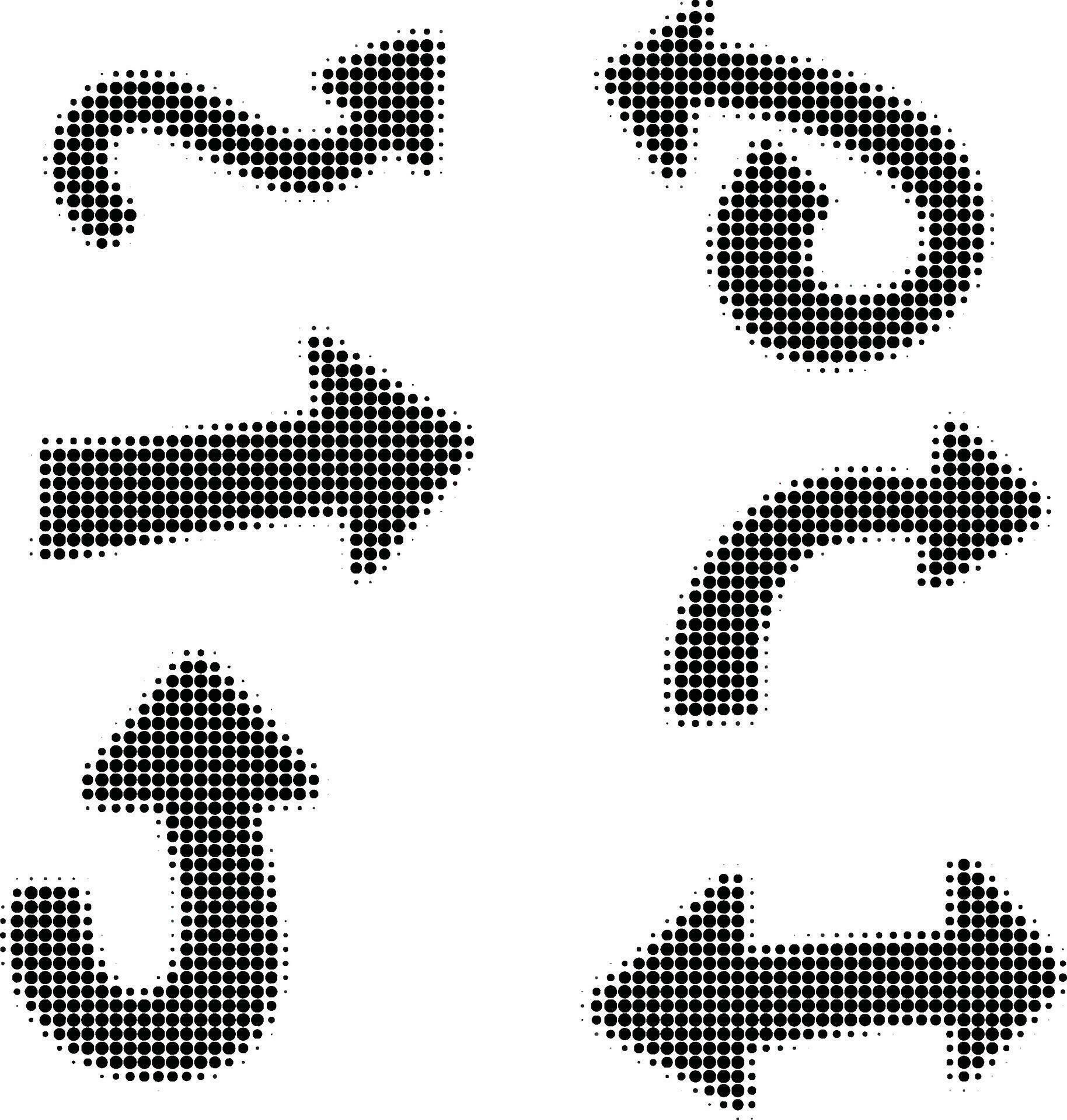 Linear halftone dots. halftone arrows Stock Free