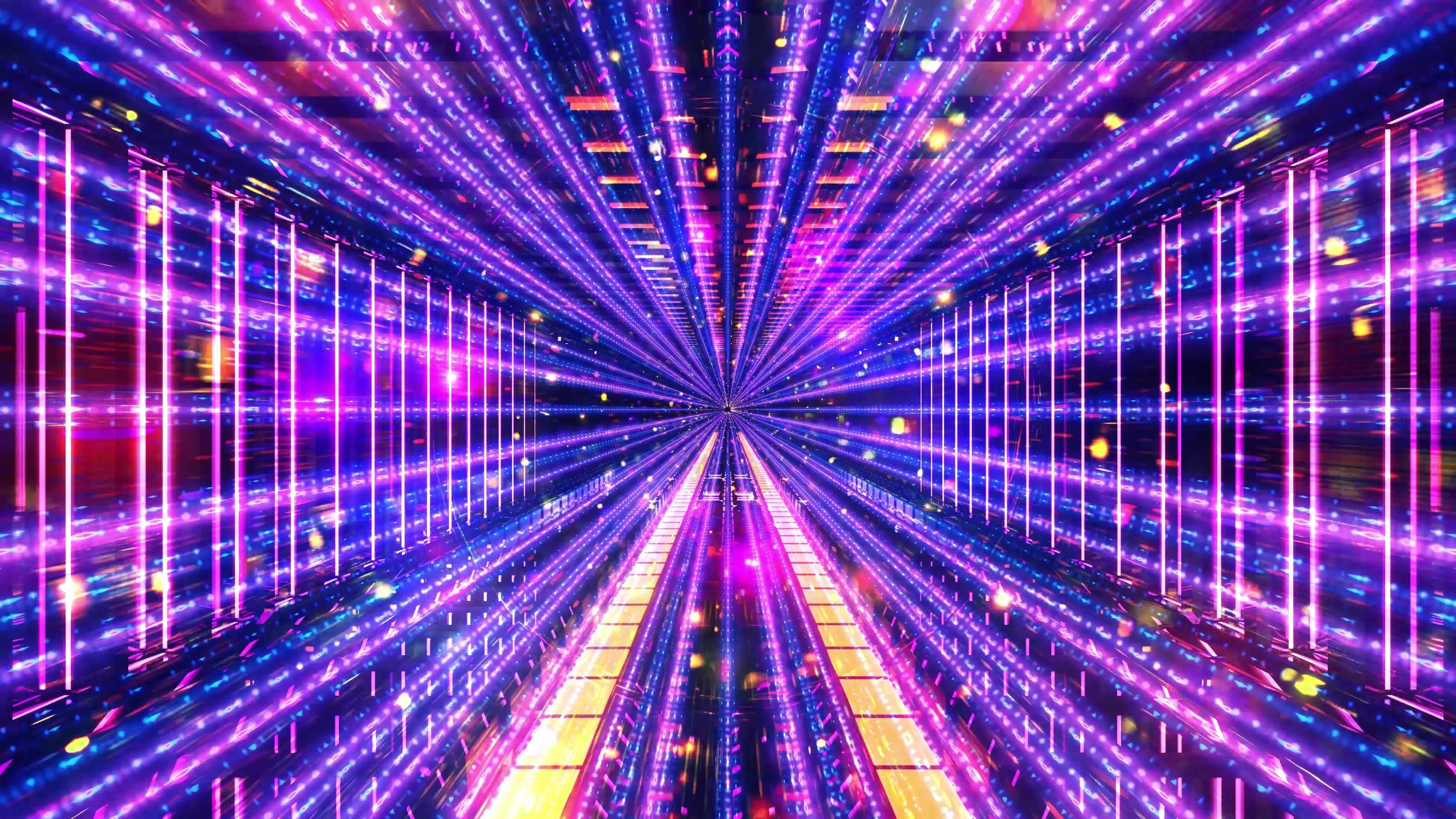 Glowing science fiction space tunnel 3d illustration background wallpaper design artwork Stock Free