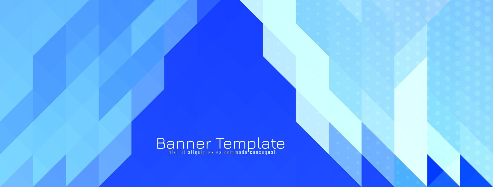 Abstract triangular pattern mosaic design blue color banner Free Vector