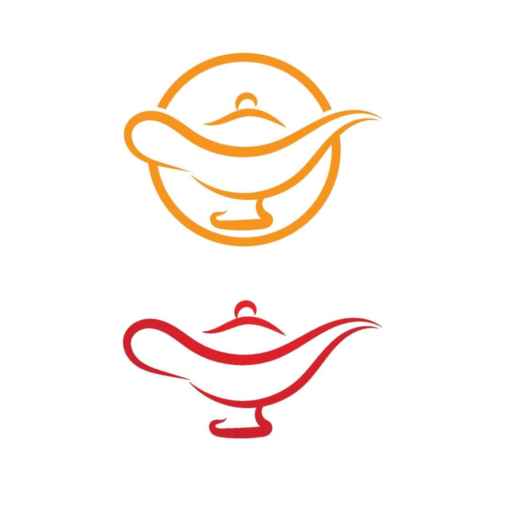 magic lamp logo and icon vector image Stock Free