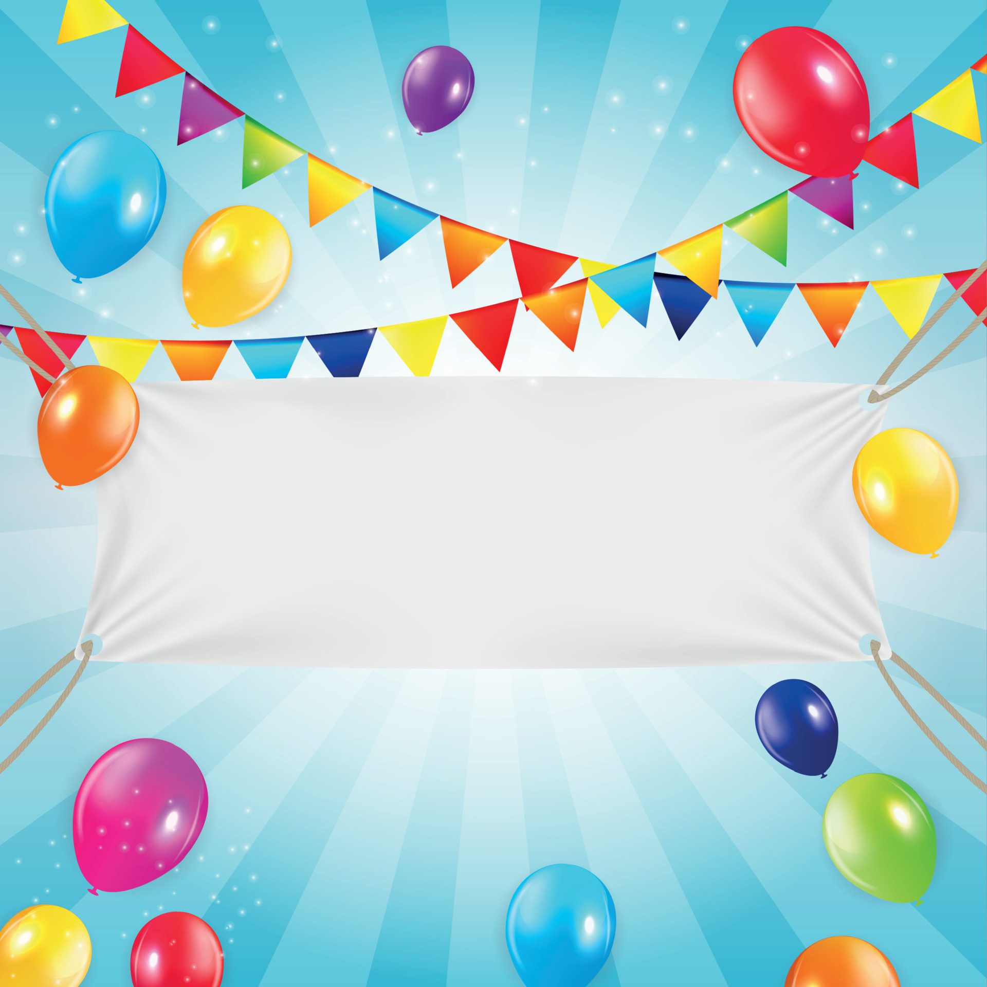 Colored Balloons Background, Vector Illustration. Free Vector