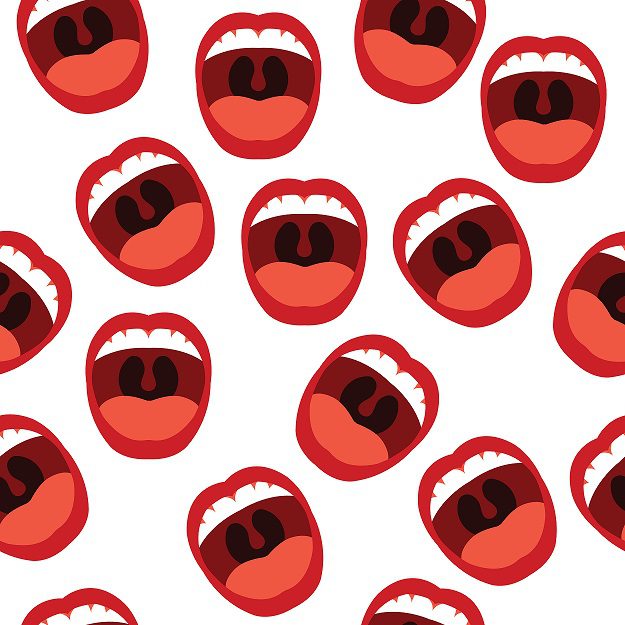 Abstract Open Mouths Seamless Pattern Free Vector and Free SVG