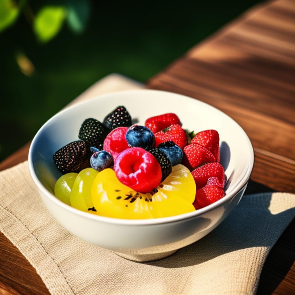 Bowl of fruit on by @ai_generated