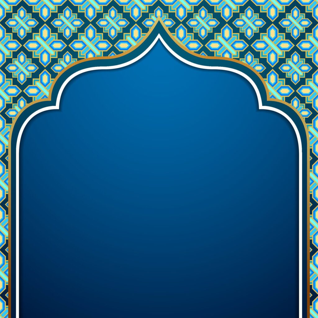 Blue islamic background Free Vector