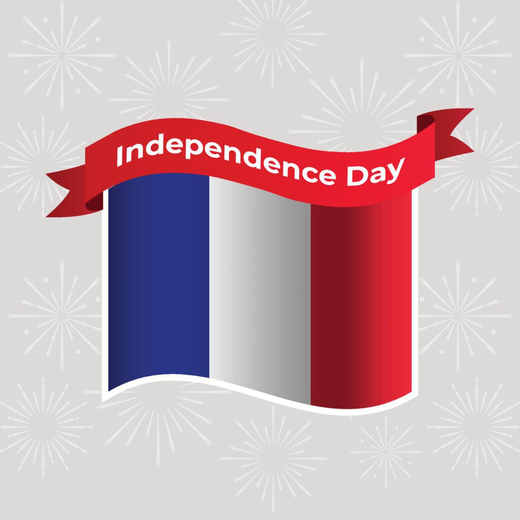 France Wavy Flag Independence Day Banner Background Free Vector