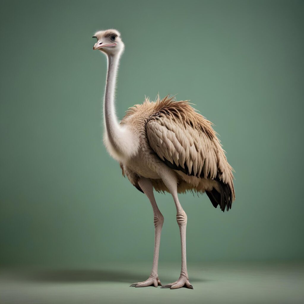 ostrich on plain background Stock Free