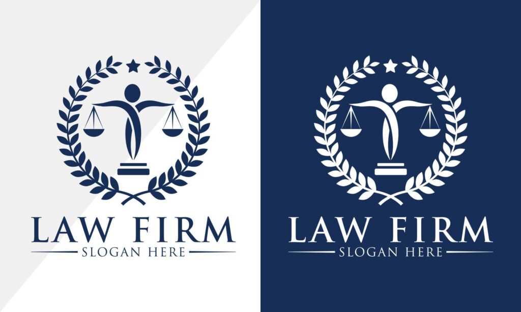 Law firm logo design, Lawyer logo vector template Stock Free