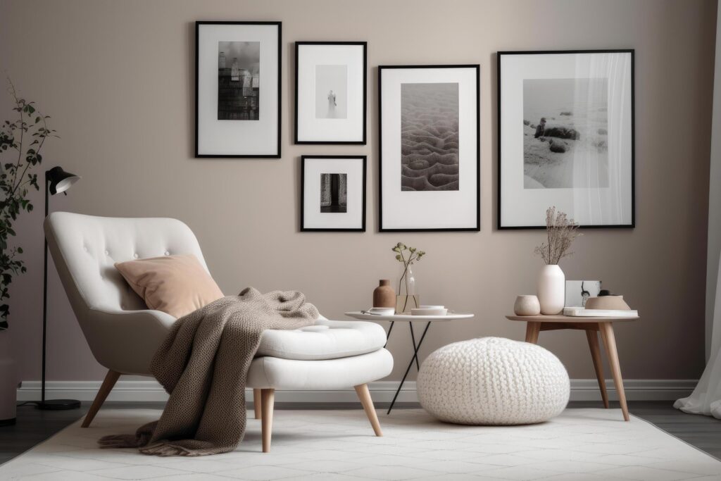 Modern living room interior. Illustration Stock Free