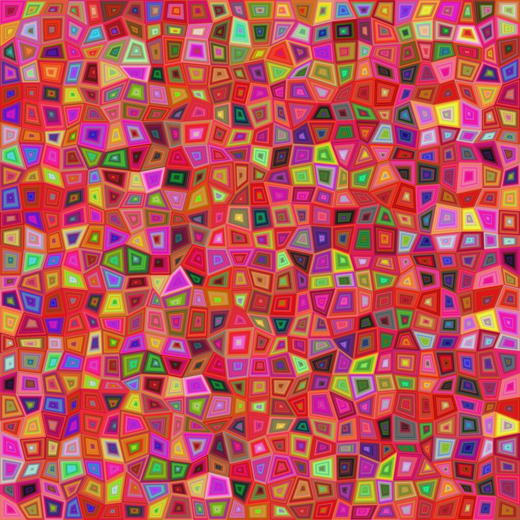 Red colorful irregular rectangle mosaic vector background Free Vector