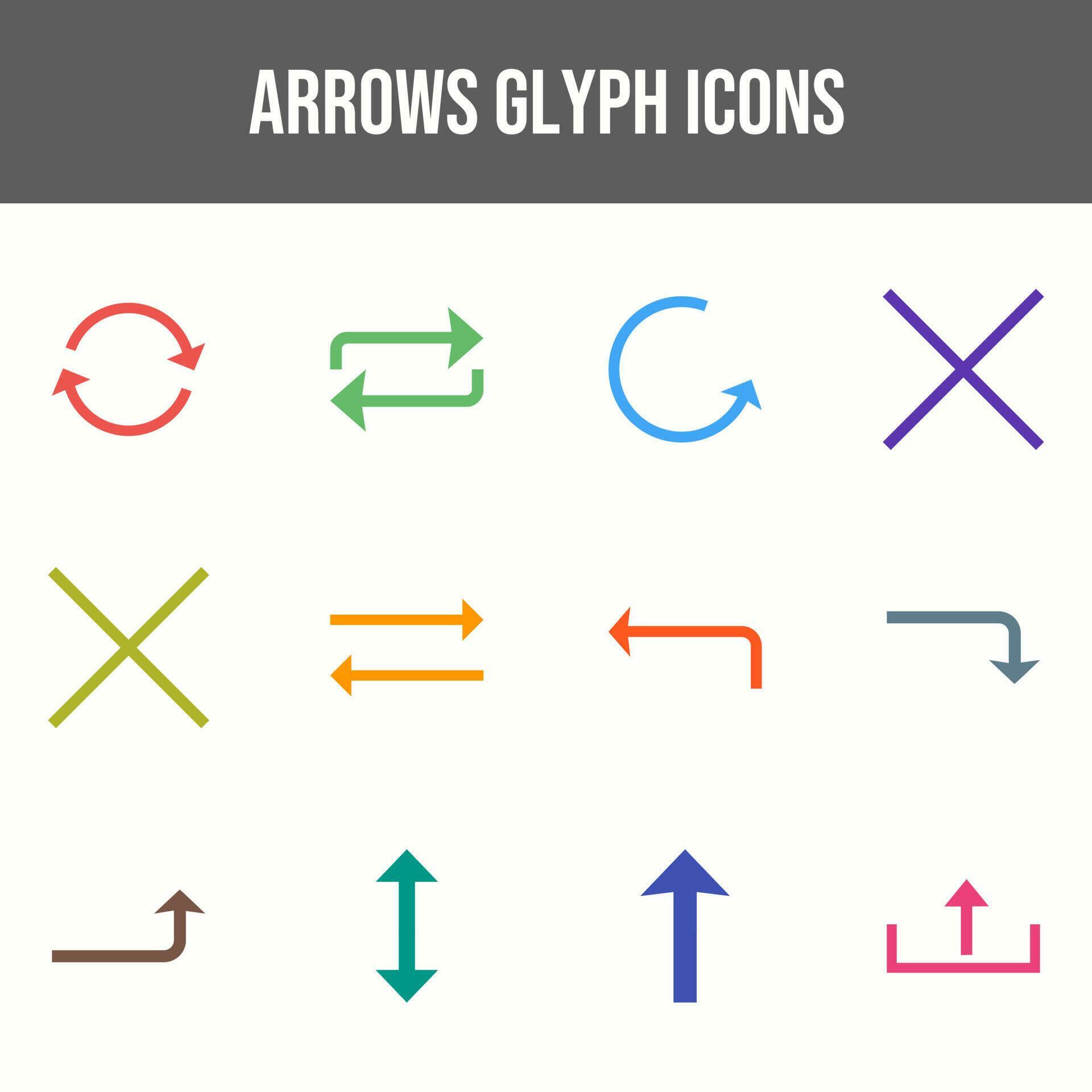 Beautiful Arrows vector icon set Stock Free