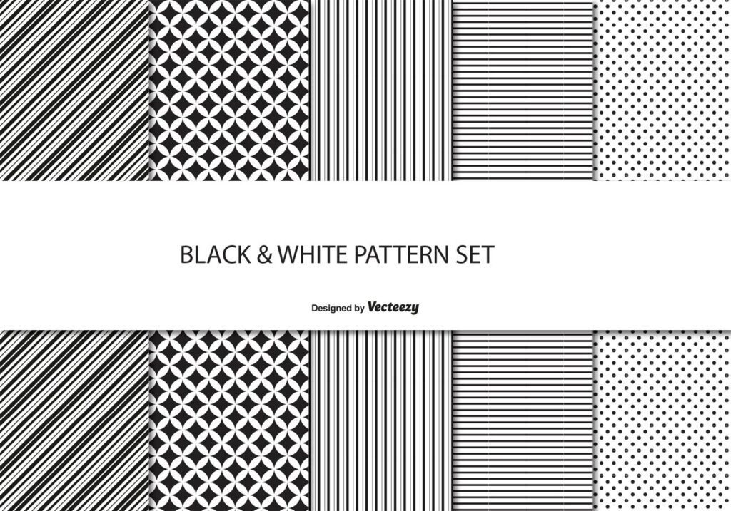 Black and White Pattern Set Free Vector and Free SVG