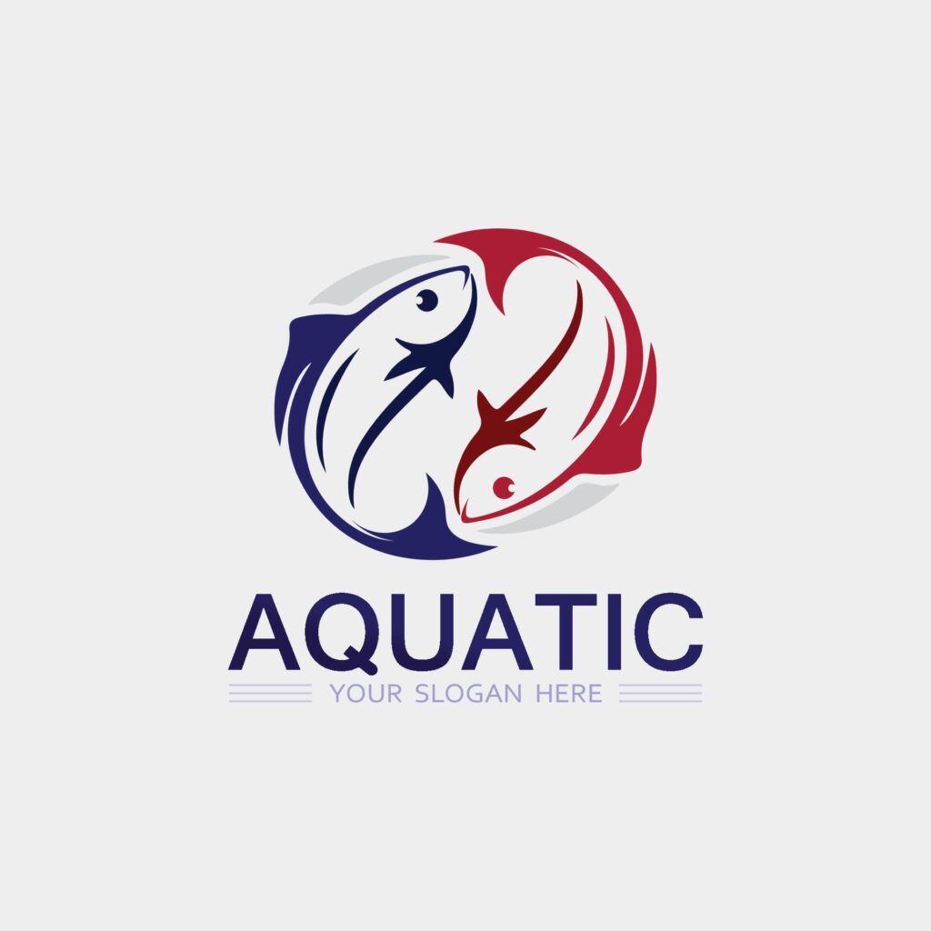 Fish abstract icon design logo template,Creative symbol of fishing club or online Stock Free