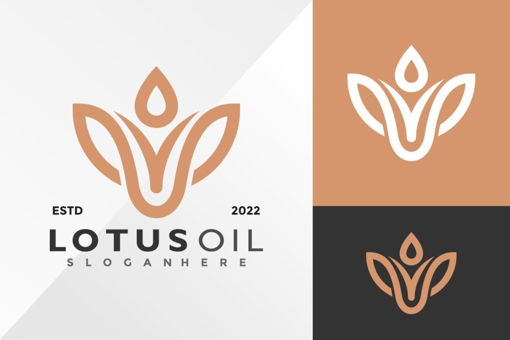 Lotus Oil Spa Logo Design Vector illustration template Stock Free and Free SVG