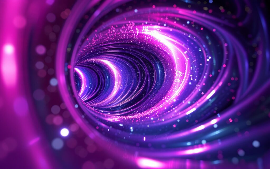 AI generated purple abstract light track Stock Free