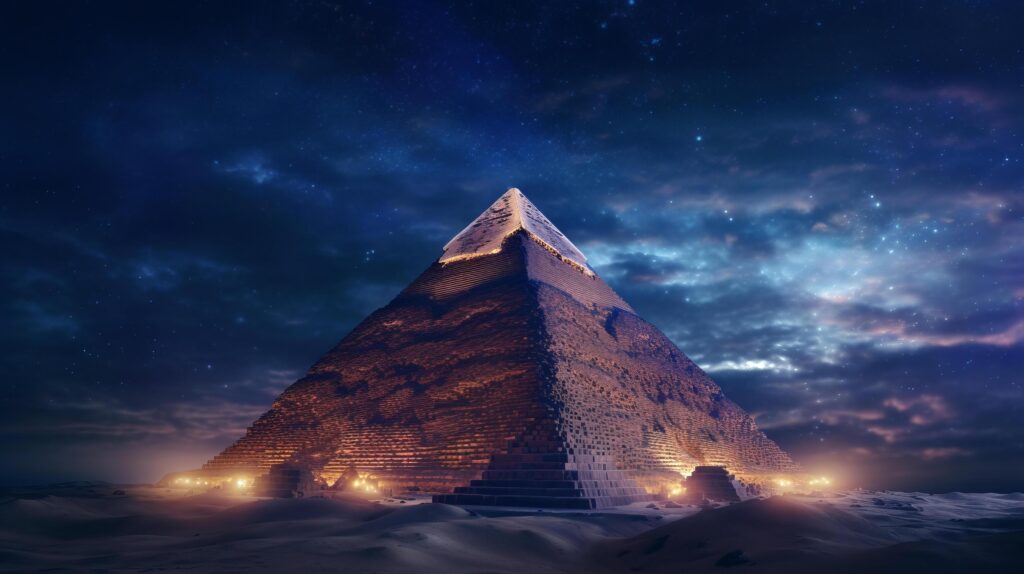 Magical pyramid. Illustration Stock Free