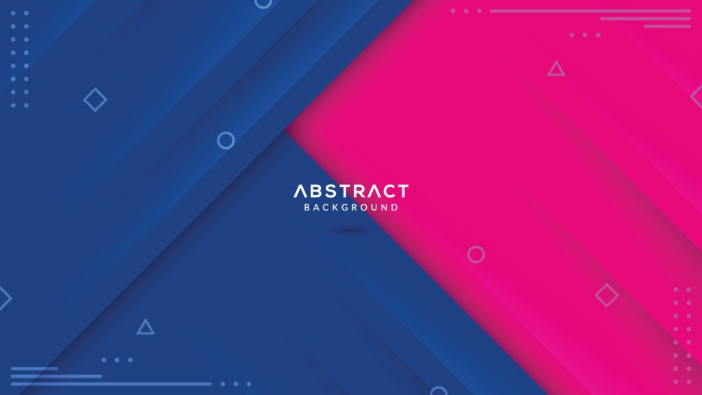 Abstract blue and pink papercut shape background Free Vector