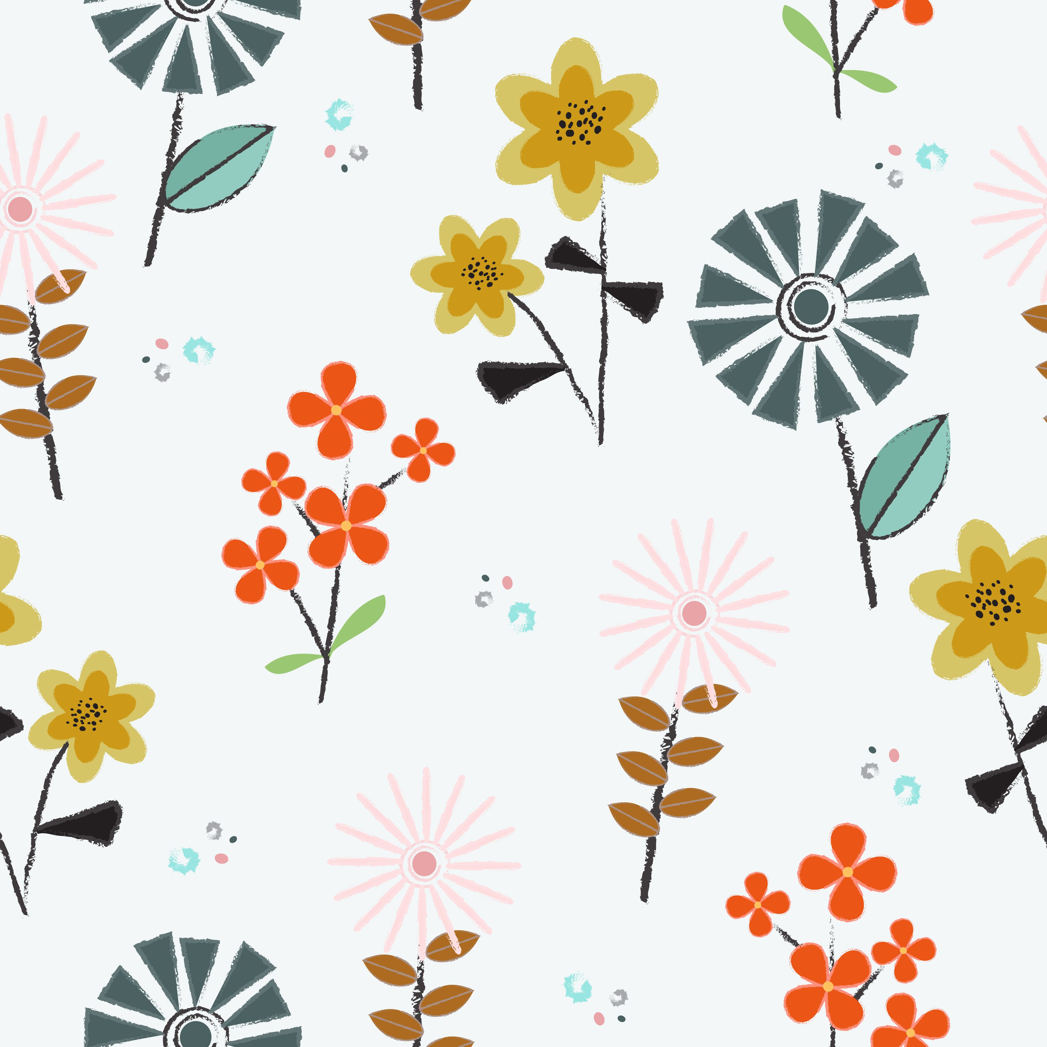 Small fresh flowers pattern Free Vector