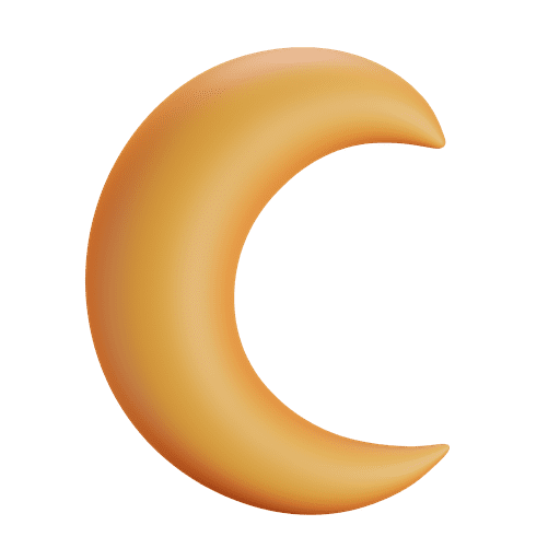 Moon, nighttime, crescent 3D illustration