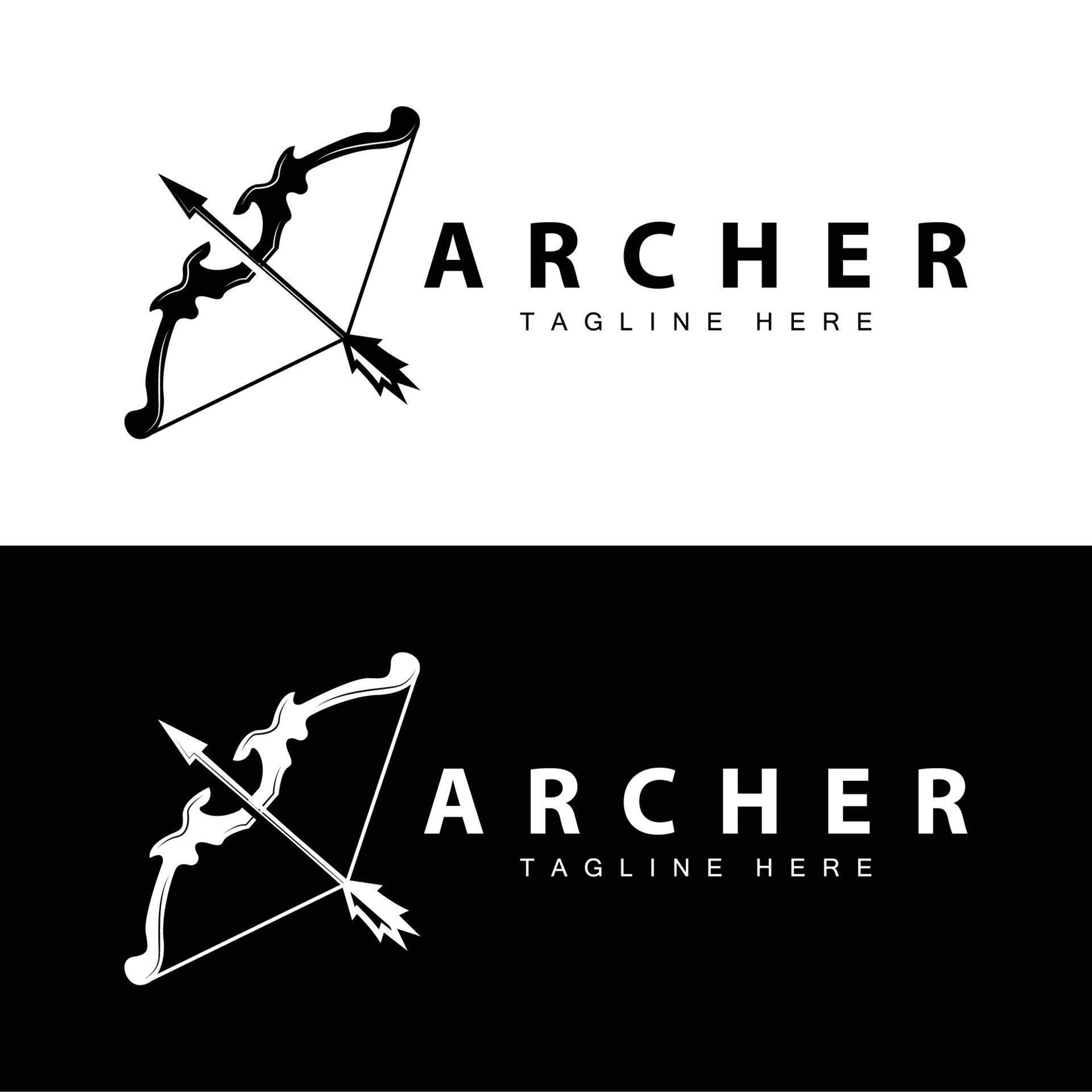 Archer logo vector vintage design old inspiration archer tool arrow template brand Stock Free