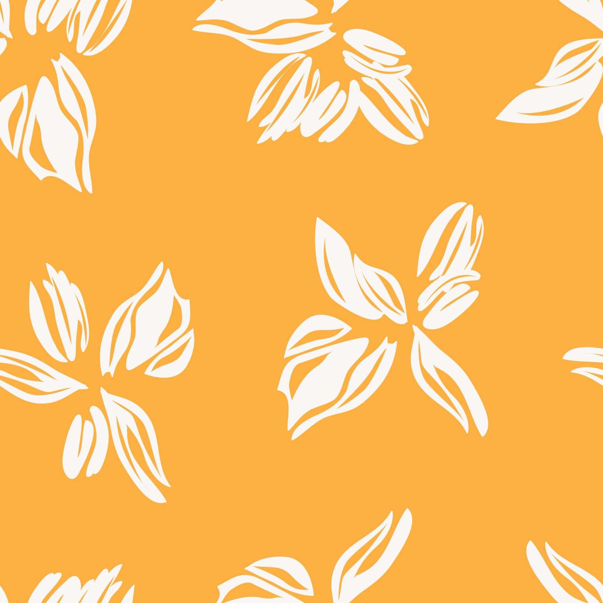 Orange Botanical Floral Seamless Pattern Background Free Vector