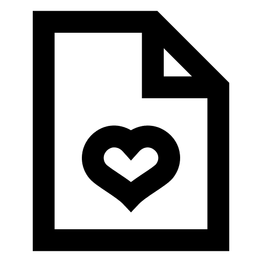 File, heart icon