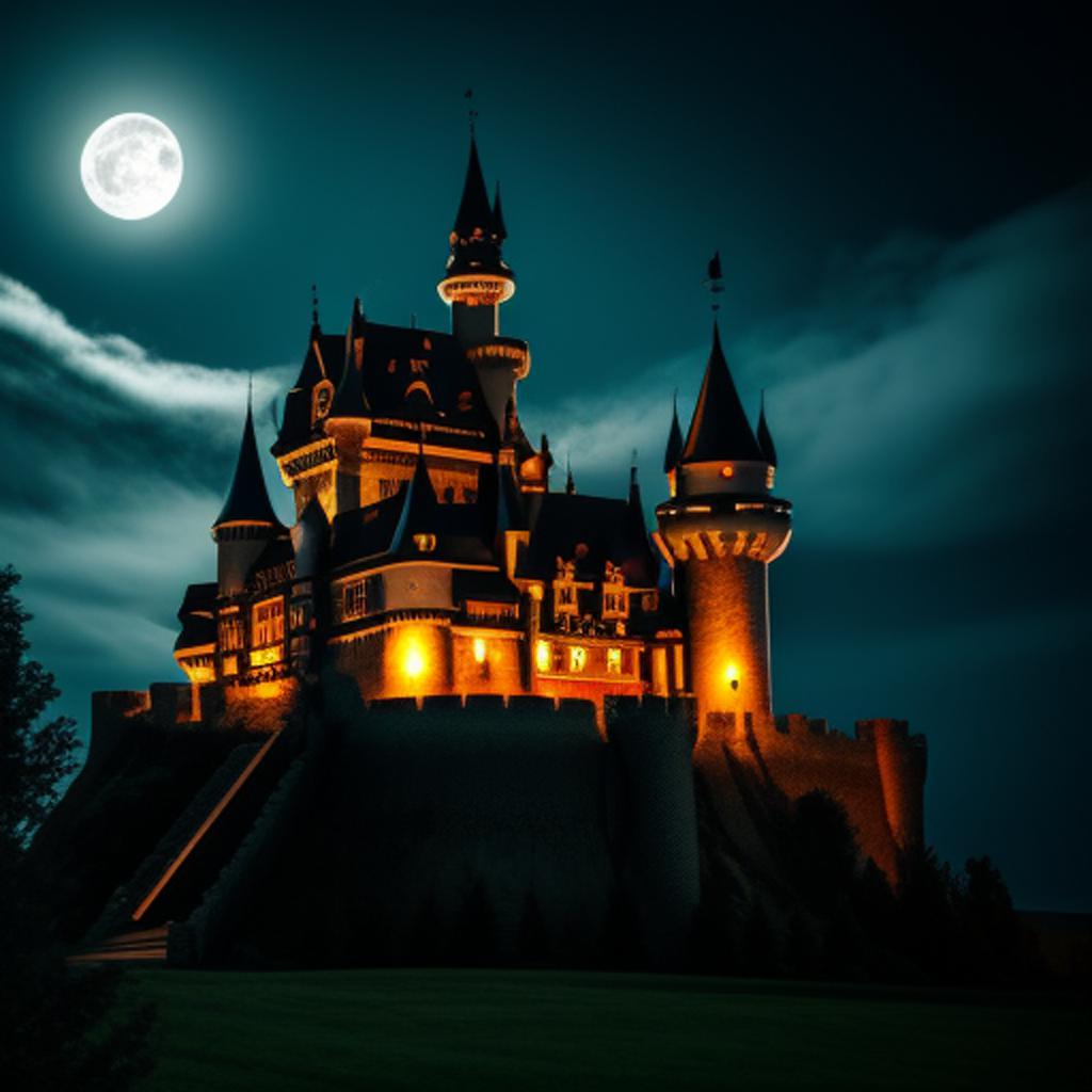 Scary castle in night by @ai_generated