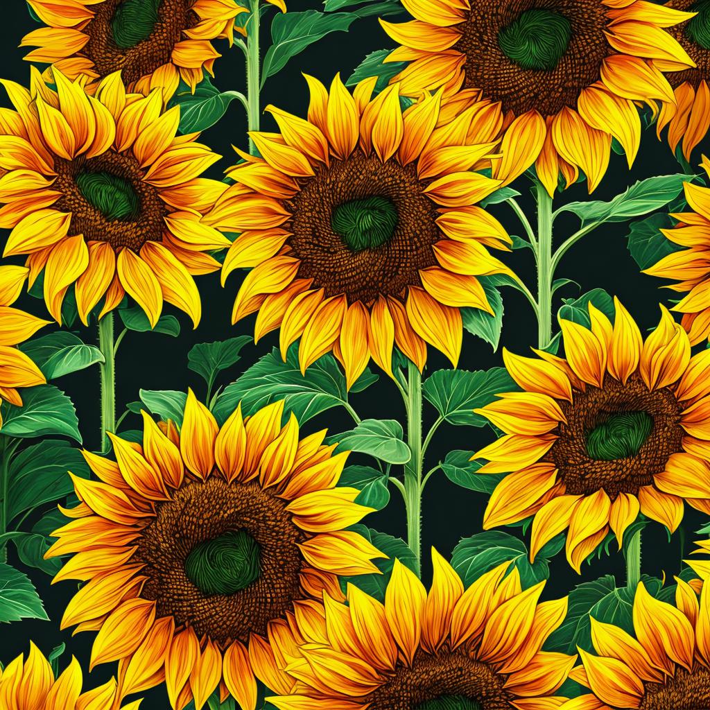 Sunflower doodle wallpaper Anime,Vivid by @ai_generated