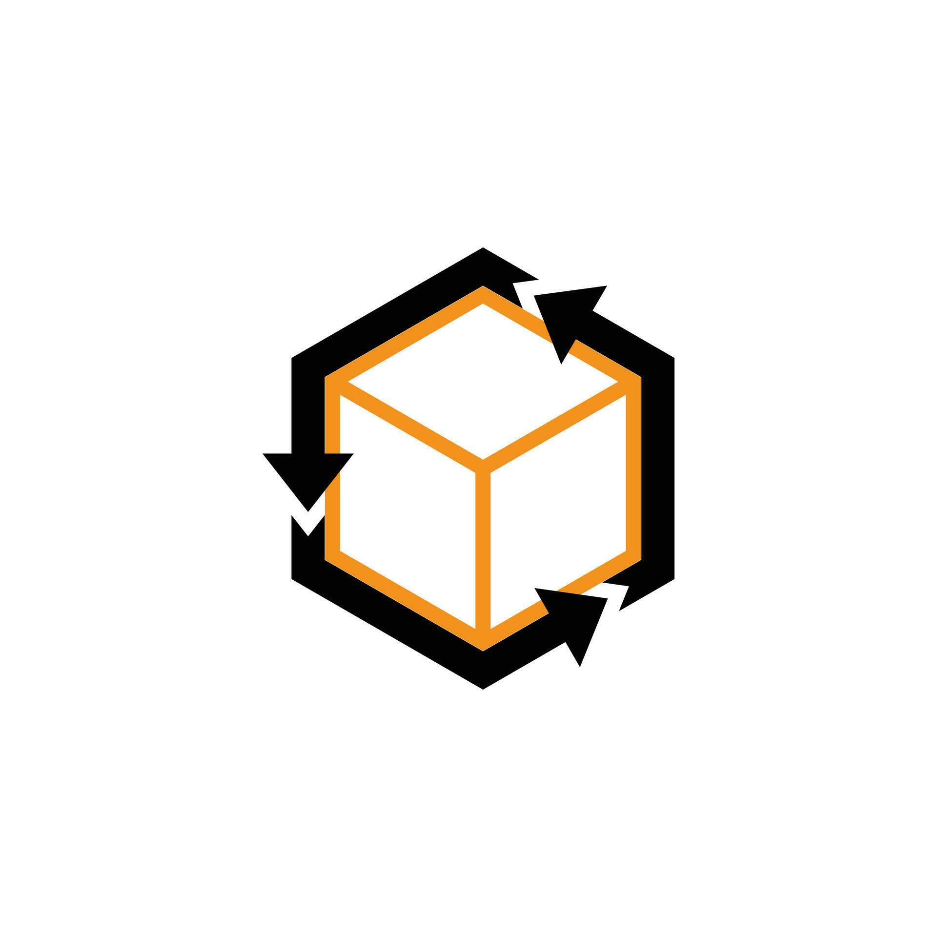 Delivery Box Arrows hexagon Logo Stock Free