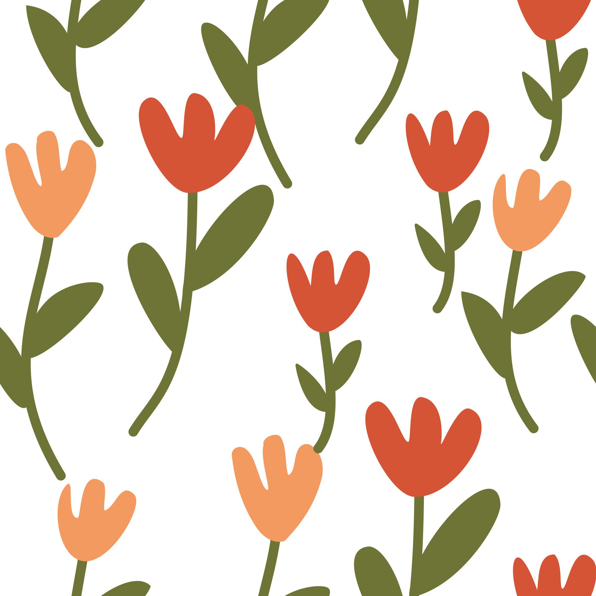 Tulips flower simple seamless pattern for fabric or wallpaper Free Vector