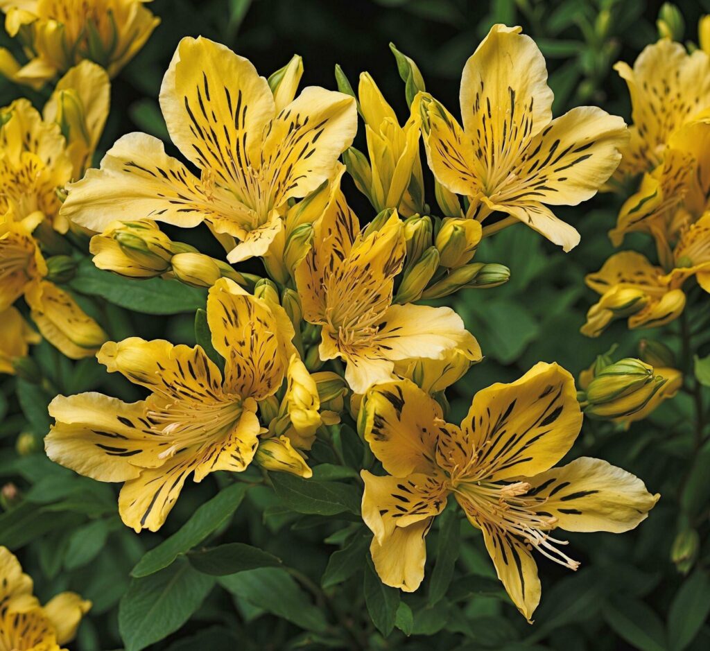 Yellow flowers of Alstroemeria Free Photo