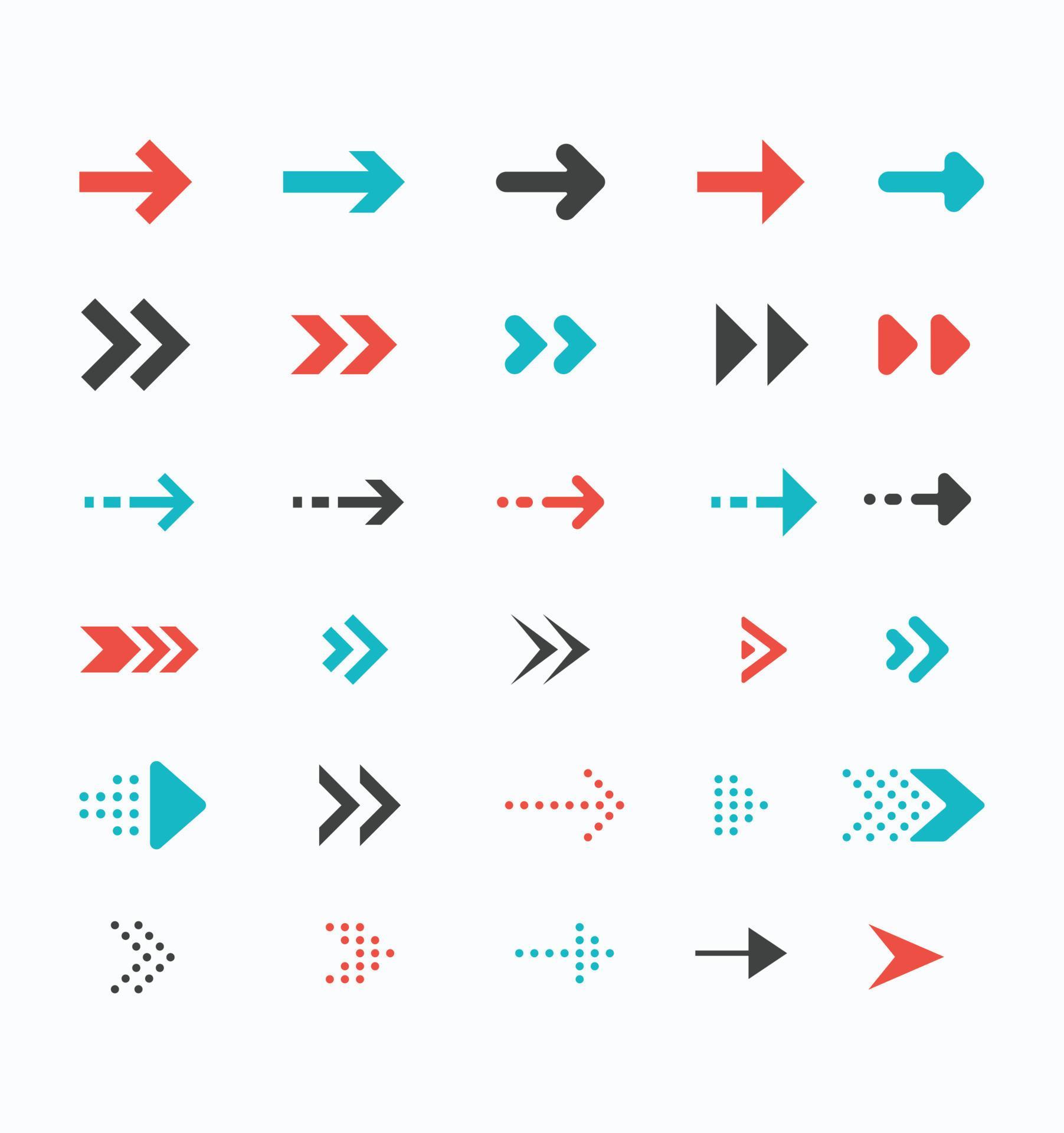 Flat Vector Modern Arrow Collection Stock Free