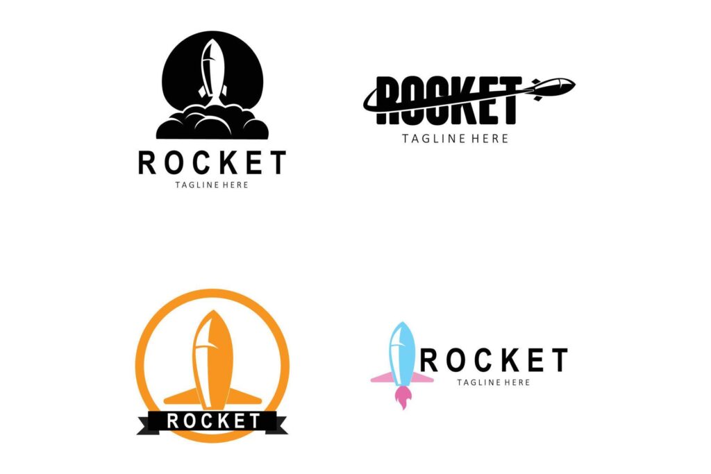 Rocket Logo Design, space exploration vehicle Stock Free