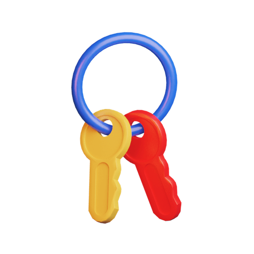 Keys, key, security 3D illustration