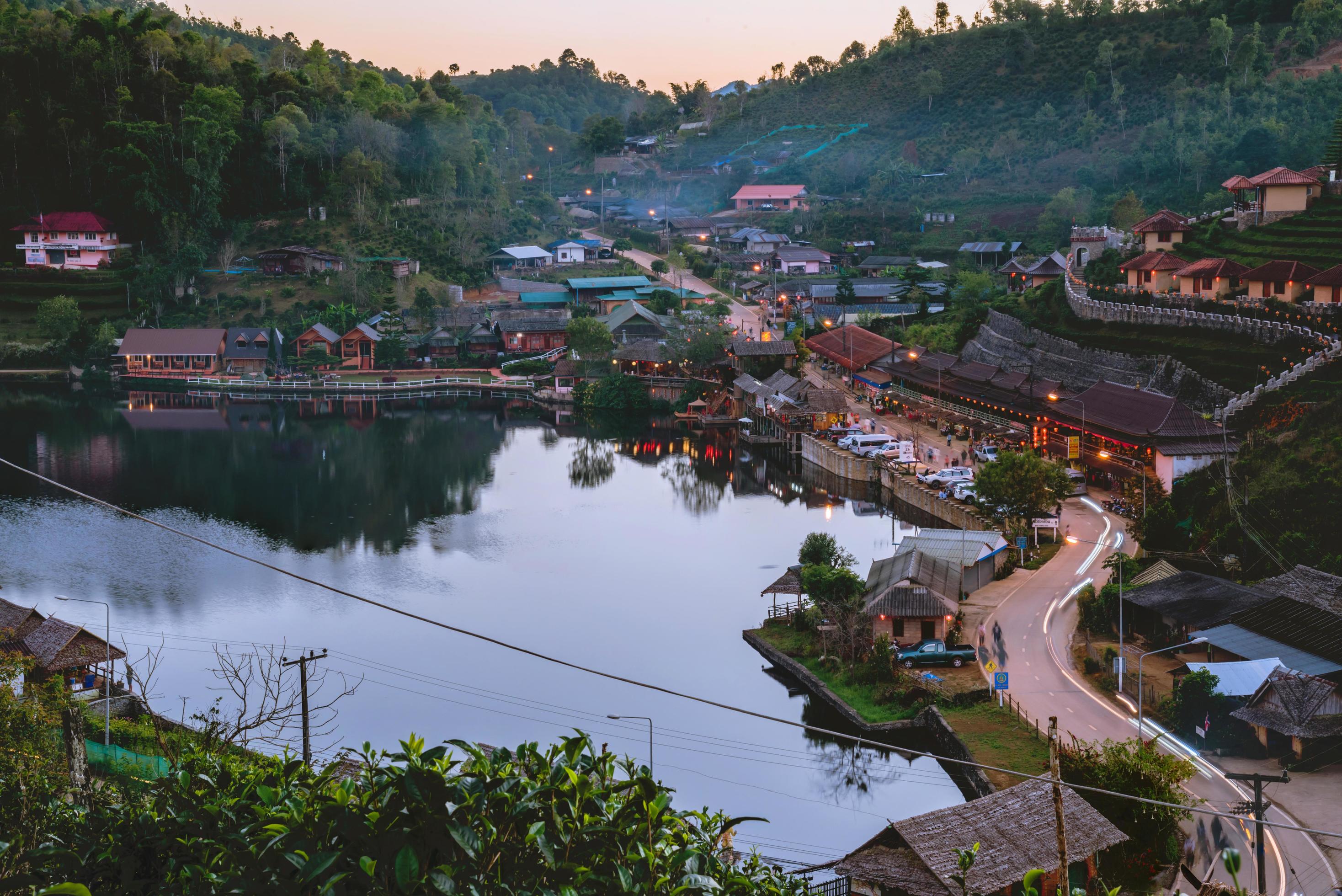 Nature tourism on the mountain Chinese village. at Ban Rak Thai village Mae Hong Son in Thailand, Travel relax. Stock Free