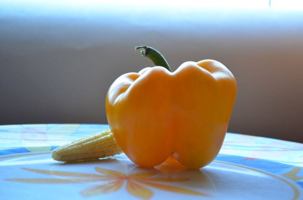 Bell Pepper Baby Corn Stock Free