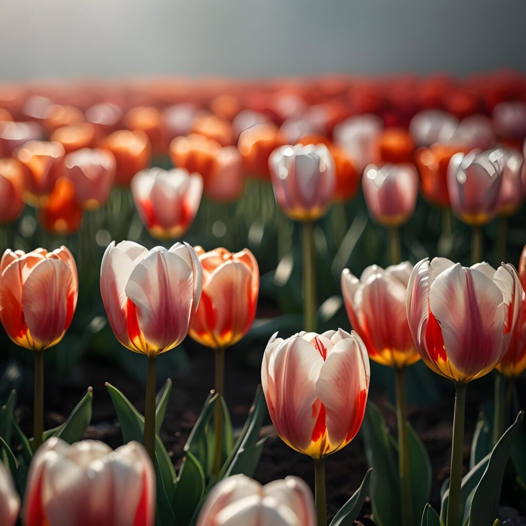 Beautiful tulip flower on a dark background tulips flower Stock Free