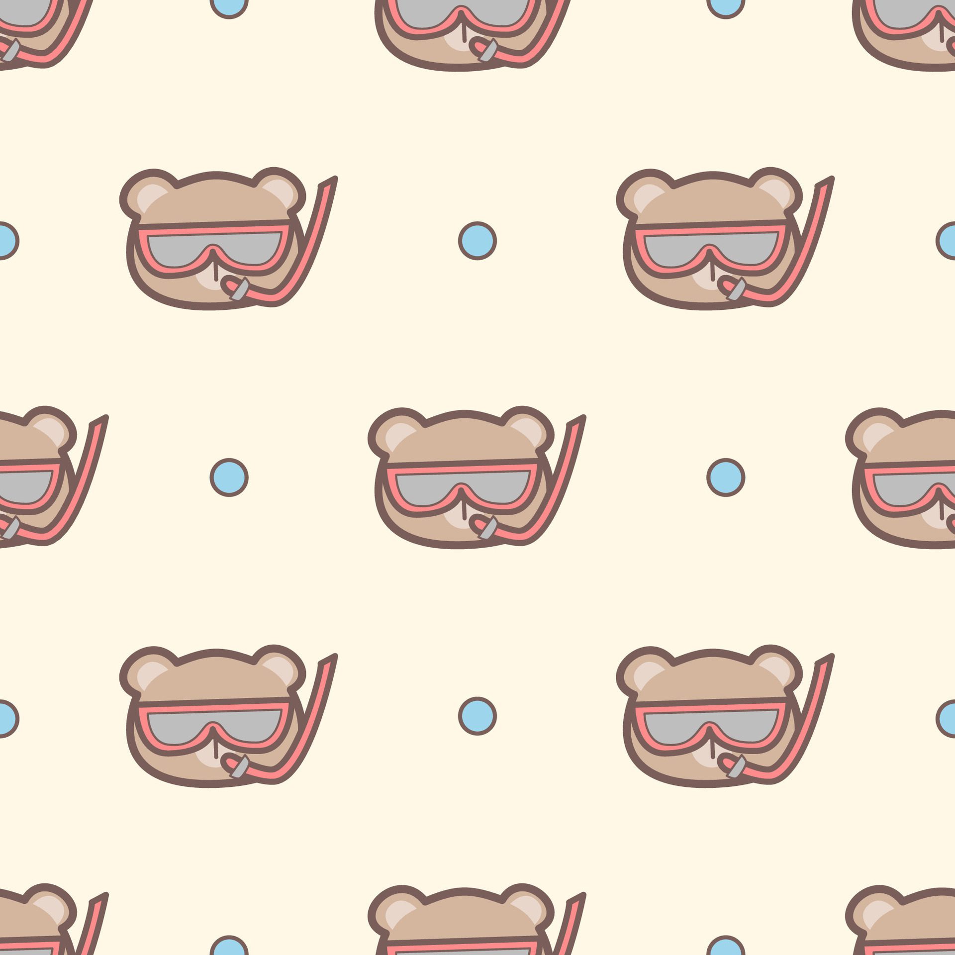 Cute bear seamless pattern Free Vector