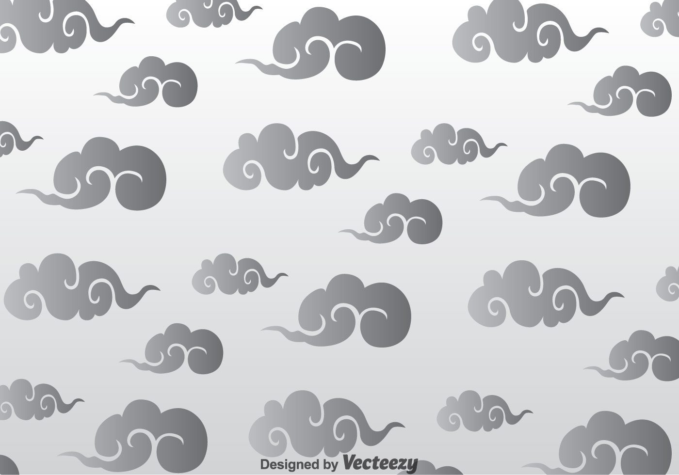 Gray Chinese Clouds Pattern Free Vector and Free SVG