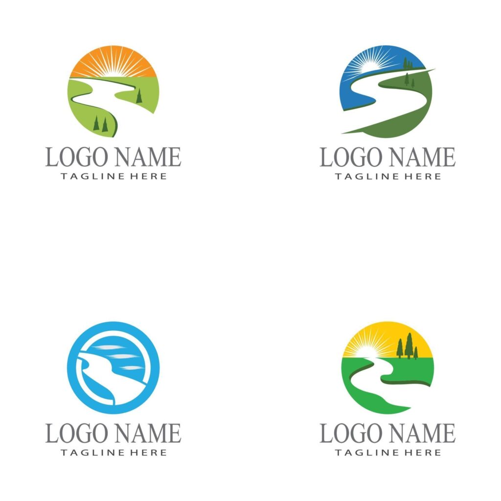 River vector icon illustration logo design Stock Free