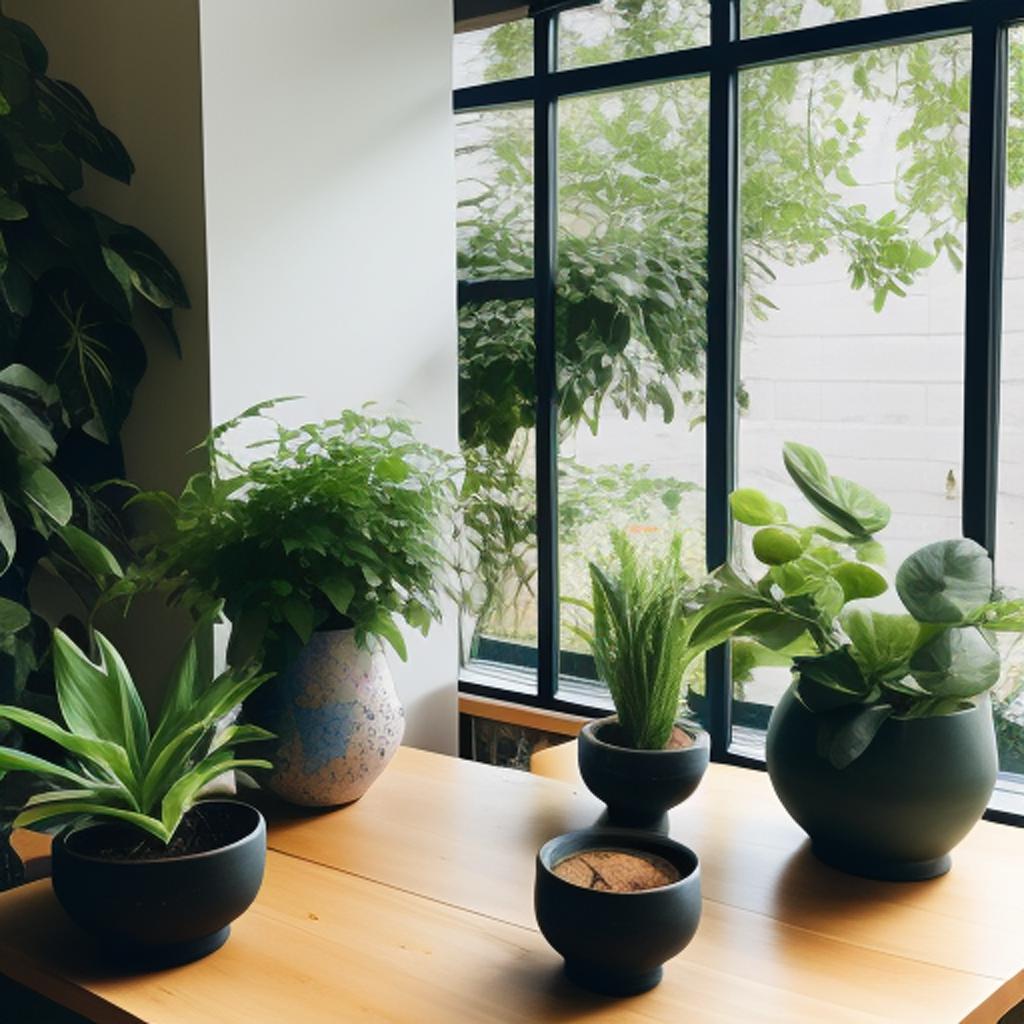 Cafeteria psicoterapeutica con plantas, by @ai_generated